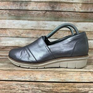 Dansko Silver Julia Wedge Clogs